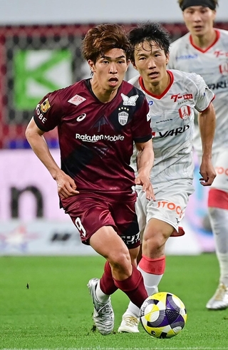 ２戦連発に期待がかかる神戸の宮代＝１５日、ノエビアスタジアム神戸