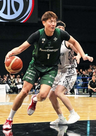 今季限りでの現役引退を発表したＢ２神戸の中西良太。新拠点ジーライオンアリーナ神戸で最後の勇姿を見せた＝４月２１日、神戸市中央区新港町