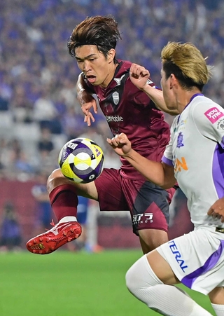 初のＡ代表に選ばれた神戸の宮代＝２日、ノエビアスタジアム神戸