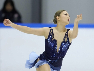 演技を披露する坂本花織＝５日、関空アイスアリーナ（撮影・中田匡峻）