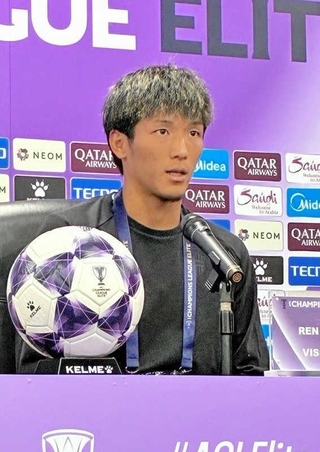 前日会見でＡＣＬＥ初得点へ意気込む神戸の小松＝ノエビアスタジアム神戸