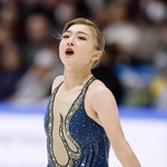 女子フリーで演技する坂本花織