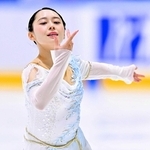 女子フリーで演技する三宅咲綺