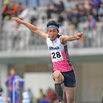 少年男子Ａ三段跳び決勝　準優勝した兵庫の磯山福太郎＝４日、滋賀県彦根市松原町、平和堂ＨＡＴＯスタジアム（撮影・大田将之）