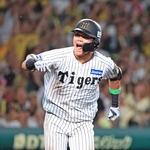 阪神-ＤｅＮＡ　６回裏阪神２死一、三塁、小野寺が右前適時打を放ち、２-０と突き放す＝西宮市の甲子園球場（撮影・丸山桃奈）