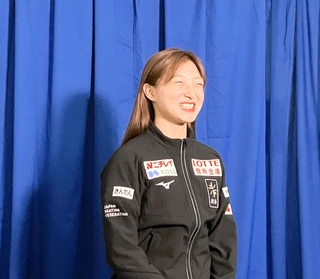 ＮＨＫ杯優勝から一夜明けた感想を語る坂本花織＝大阪府門真市、東和薬品ラクタブドーム