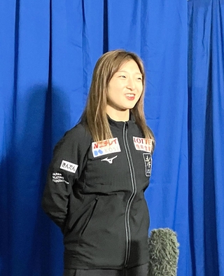ＮＨＫ杯優勝から一夜明けた感想を語る坂本花織＝大阪府門真市、東和薬品ラクタブドーム