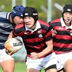 準決勝の後半、トライを決める報徳の平賀＝１日、神戸市須磨区のユニバー記念補助競技場