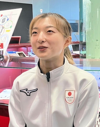 ３度目の五輪へ思いを語る坂本花織＝東京都内