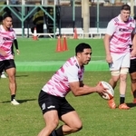 今季開幕戦で先発として日本デビューが決まり、練習に汗を流す神戸のＣＴＢアントン・レイナートブラウン＝神戸市東灘区のチームグラウンド