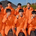 初の全国中学校駅伝に向けて意気込む稲美北のメンバー＝滋賀県野洲市