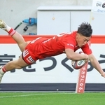 神戸-トヨタ　前半、神戸・李承信がトライ。１２-７とする＝ノエビアスタジアム神戸（撮影・丸山桃奈）