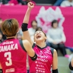 姫路－ＮＥＣ川崎　右手を突き上げ、喜ぶ姫路の野中（チーム提供）