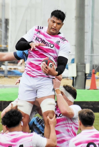 ラグビーのリーグワン１部第１０節で今季初先発を果たす神戸のロック小滝尚弘＝神戸市東灘区のチームグラウンド