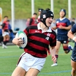 報徳－常翔学園　後半、トライを決める報徳のＦＢ梅津