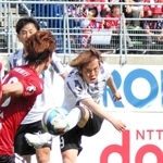 加入後初出場となった岡山戦で神戸の大勝に貢献した満田＝岡山市、ＪＦＥ晴れの国スタジアム