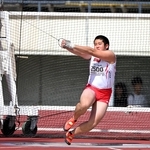 高校男子ハンマー投げ決勝　優勝した社の山田葵斗＝ユニバー記念競技場（撮影・大田将之）