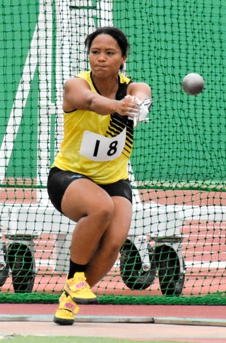 女子ハンマー投げ決勝　大会新記録で優勝したＫＡＧＯＴＡＮＩのエパサカ・テレサ