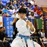 空手女子個人形　３回戦で惜敗した東洋大姫路の木戸美優＝兵庫県立武道館