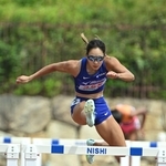女子４００メートル障害　優勝した梅原紗月＝たけびしスタジアム京都（撮影・大田将之）