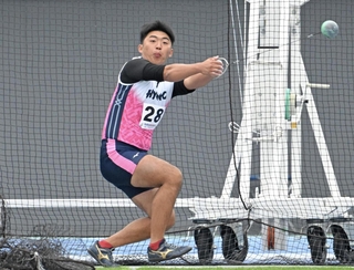 少年男子Ａハンマー投げ　６位に入った社の水野光＝15日、青森市のカクヒログループアスレチックスタジアム（撮影・大田将之）