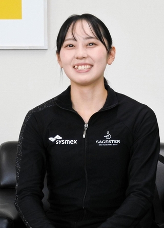 今季への意気込みを語る三宅咲綺＝神戸市中央区脇浜海岸通１、シスメックス本社