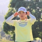 第２日、ホールアウトする古江彩佳