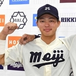 明大の榊原七斗＝神宮（撮影・佐々木彰尚）