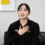 今季への意気込みを語る三宅咲綺＝神戸市中央区脇浜海岸通１、シスメックス本社