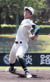 報徳－飾磨工　６回を被安打３で無失点に抑えた報徳の今朝丸＝明石トーカロ