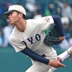 奈良大付戦で好投した東洋大姫路の西垣（撮影・丸山桃奈）