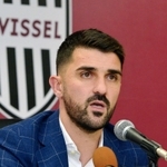 ヴィッセル神戸へ入団が決まり会見するダビド・ビジャ選手＝神戸市兵庫区御崎町１、ノエビアスタジアム神戸（撮影・後藤亮平）