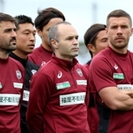 「ＶＩＰ」トリオの（前列左から）ビジャ、イニエスタ、ポドルスキ。いずれもワールドカップで優勝経験がある