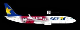 スカイマークが運行予定の特別デザイン機「ヴィッセルジェット」のイメージ図（ヴィッセル神戸提供）