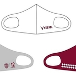 ヴィッセル神戸が販売する布マスクのデザイン（ヴィッセル神戸提供）