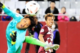 昨年２月のアジア・チャンピオンズリーグ初戦でハットトリックを達成した小川慶治朗。後になって相手のジョホール・ダルル・タクジムが棄権したため、無効試合となったが、鮮烈な印象を残した＝ノエビアスタジアム神戸（撮影・鈴木雅之）