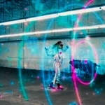 ＡＲダンスの一場面（豊岡市提供）