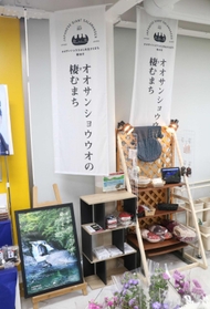 道の駅「但馬のまほろば」に設置されたＰＲコーナー＝朝来市山東町大月