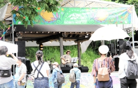 ミュージシャンたちが熱演を繰り広げたステージ＝香美町村岡区大笹