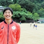 東京五輪の陸上男子１６００メートルリレーの補欠選手で登録された池田弘佑選手。地元の陸上競技大会に参加した＝養父市八鹿町小山
