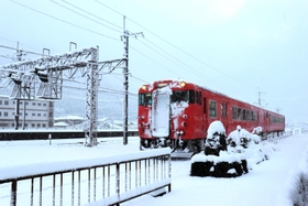 ＪＲ播但線も一部に遅れが出た＝ＪＲ和田山駅