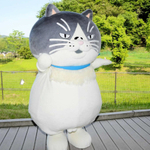 コウノトリの郷公園を訪れたマル。手には野生のコウノトリが＝豊岡市祥雲寺