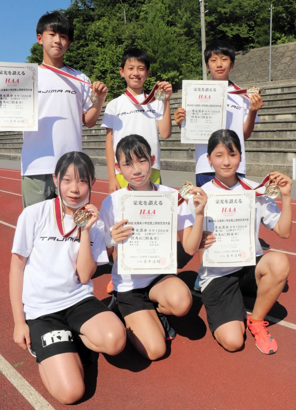 男女混合リレーで兵庫県新記録 初の全国大会へ 但馬拠点 陸上クラブの小６生６人 快走を誓う 但馬 神戸新聞next
