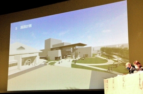 住民向け説明会で示された新文化会館の外観イメージ＝豊岡市立野町