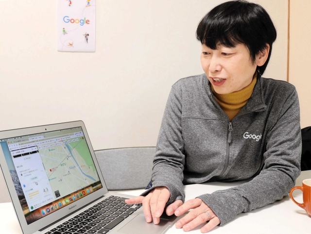グーグルマップを生かした観光振興について話す今井ひろこさん＝豊岡市小田井町