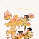 梶山俊夫さんによる「じろはったん」の挿絵（朝来市提供）