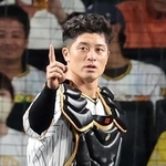 優勝がかかった一戦で投手陣をリードした阪神の坂本誠志郎捕手＝１４日夜、西宮市の甲子園球場（撮影・小林良多）