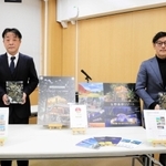 「但馬産業大賞」を受けた但馬米穀の木村嘉男社長（左）と、生野高原に関わる１級建築士の庄司圭介さん＝県豊岡総合庁舎