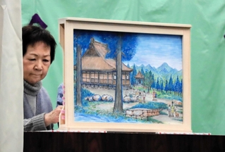 奈佐節を広めるために制作した紙芝居＝豊岡市吉井