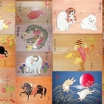 麦わら細工職人の神谷勝さんが奉納した十二支の絵馬額